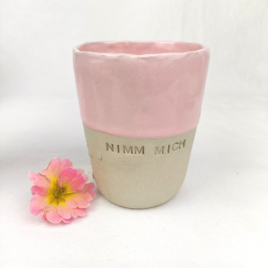 Keramik Becher Nimm mich mit Herz - ready to ship