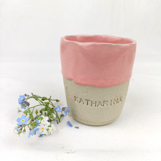 Personalisierter Keramik Becher mittel