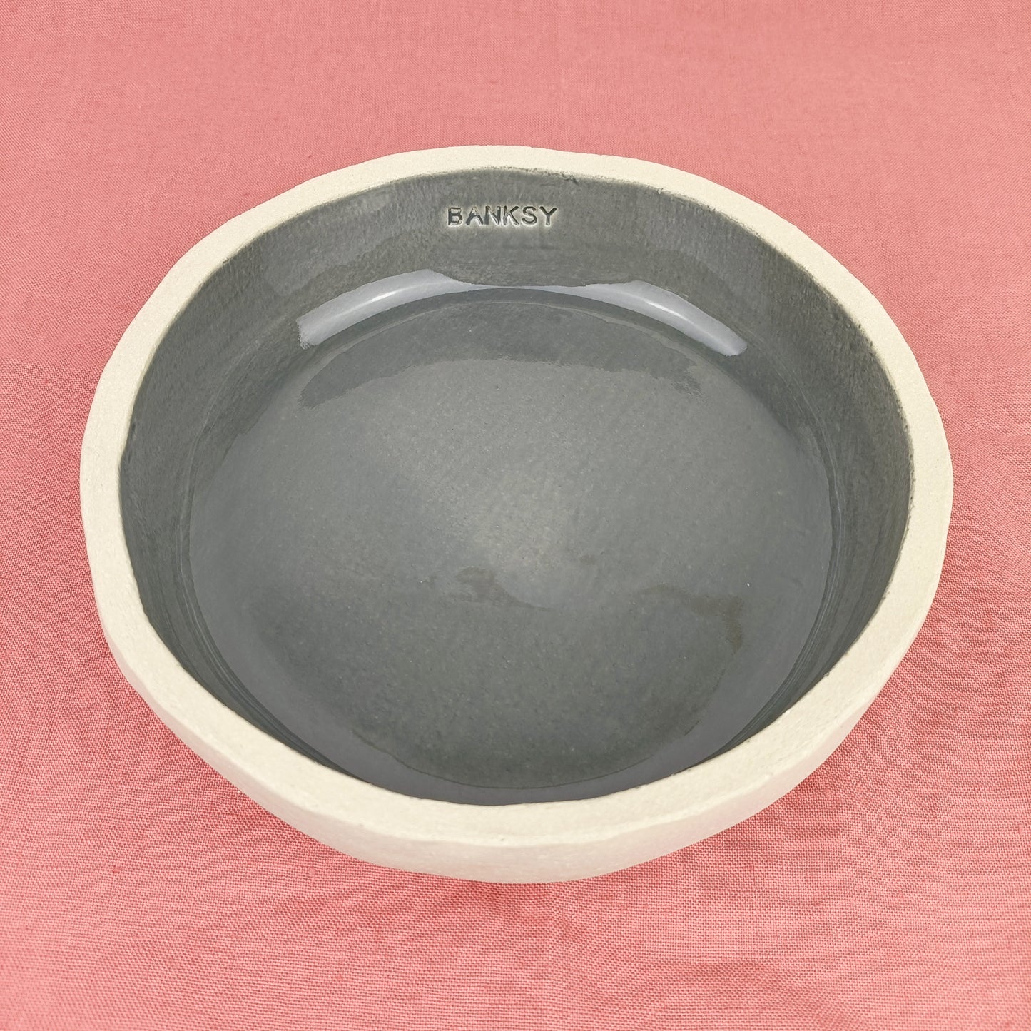 Personalisierter von Hand gemachter Keramik Futternapf XL