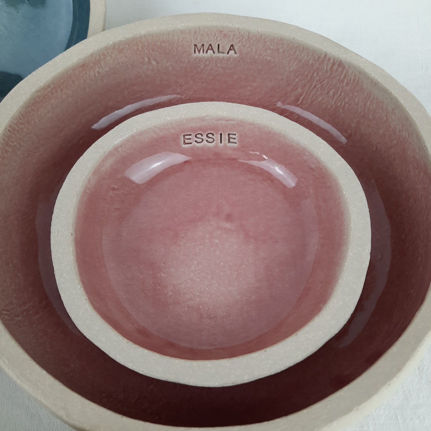 Personalisierter handgemachter Keramik Futternapf S