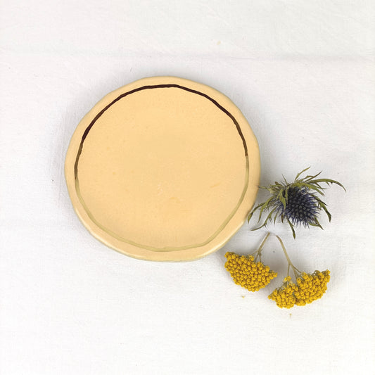 Keramik Untertasse mit Goldrand - ready to ship