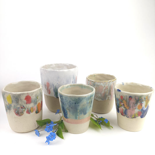 Keramik Becher bunt - ready to ship