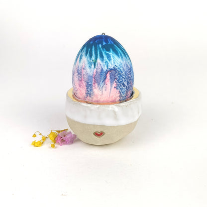 Keramik Eierbecher mit Herz und Gold - ready to ship