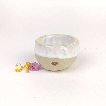Keramik Eierbecher mit Herz und Gold - ready to ship