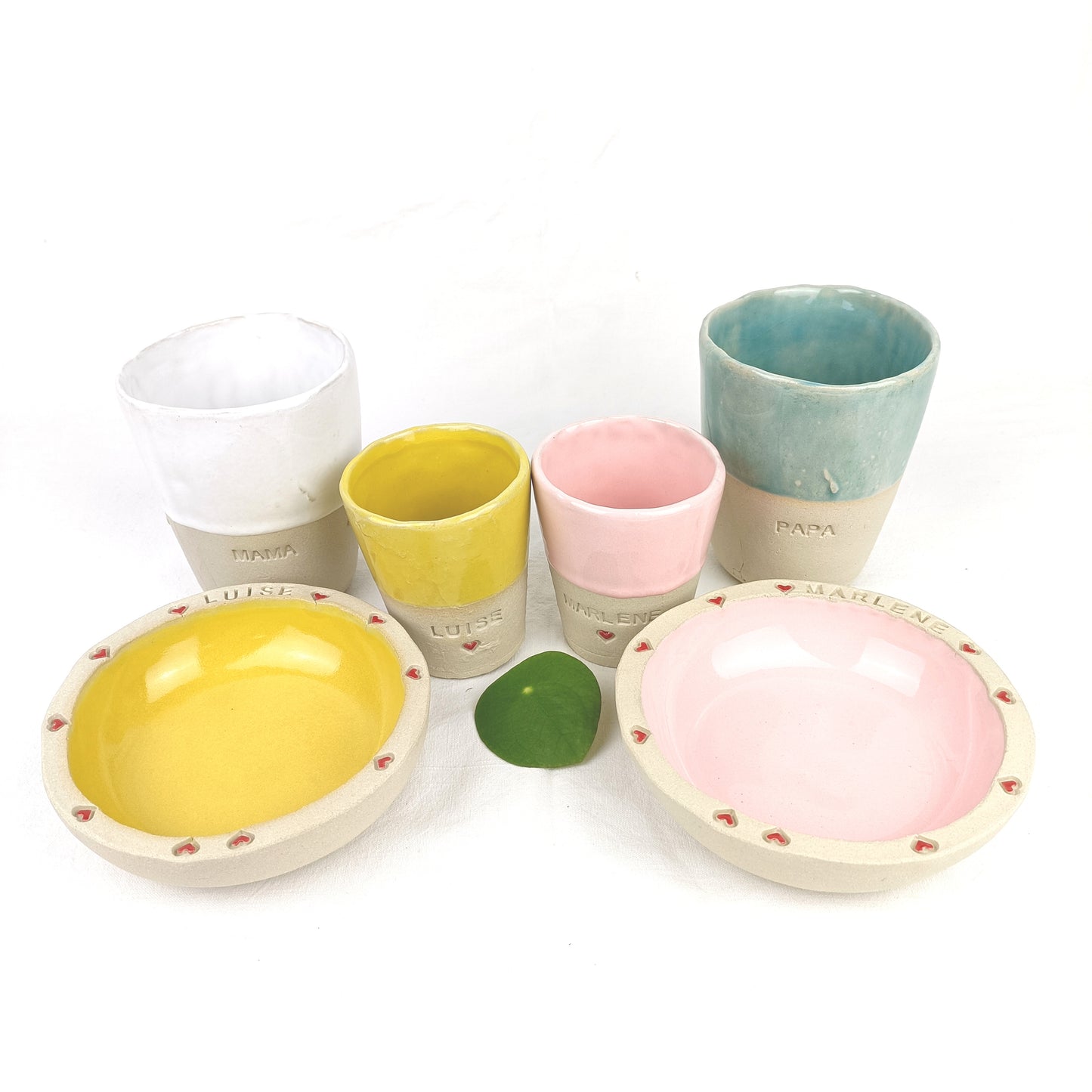 Personalisiertes Kindergeschirr Set Keramik 2 Schalen