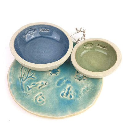 Personalisiertes Kindergeschirr Set Keramik 2 Schalen